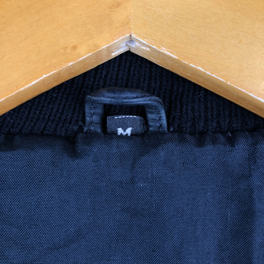 Leather blouson, men's size M genuine leather black type Vintage Second Hand