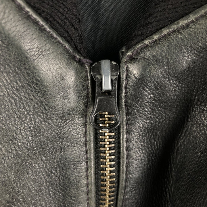 Leather blouson, men's size M genuine leather black type Vintage Second Hand