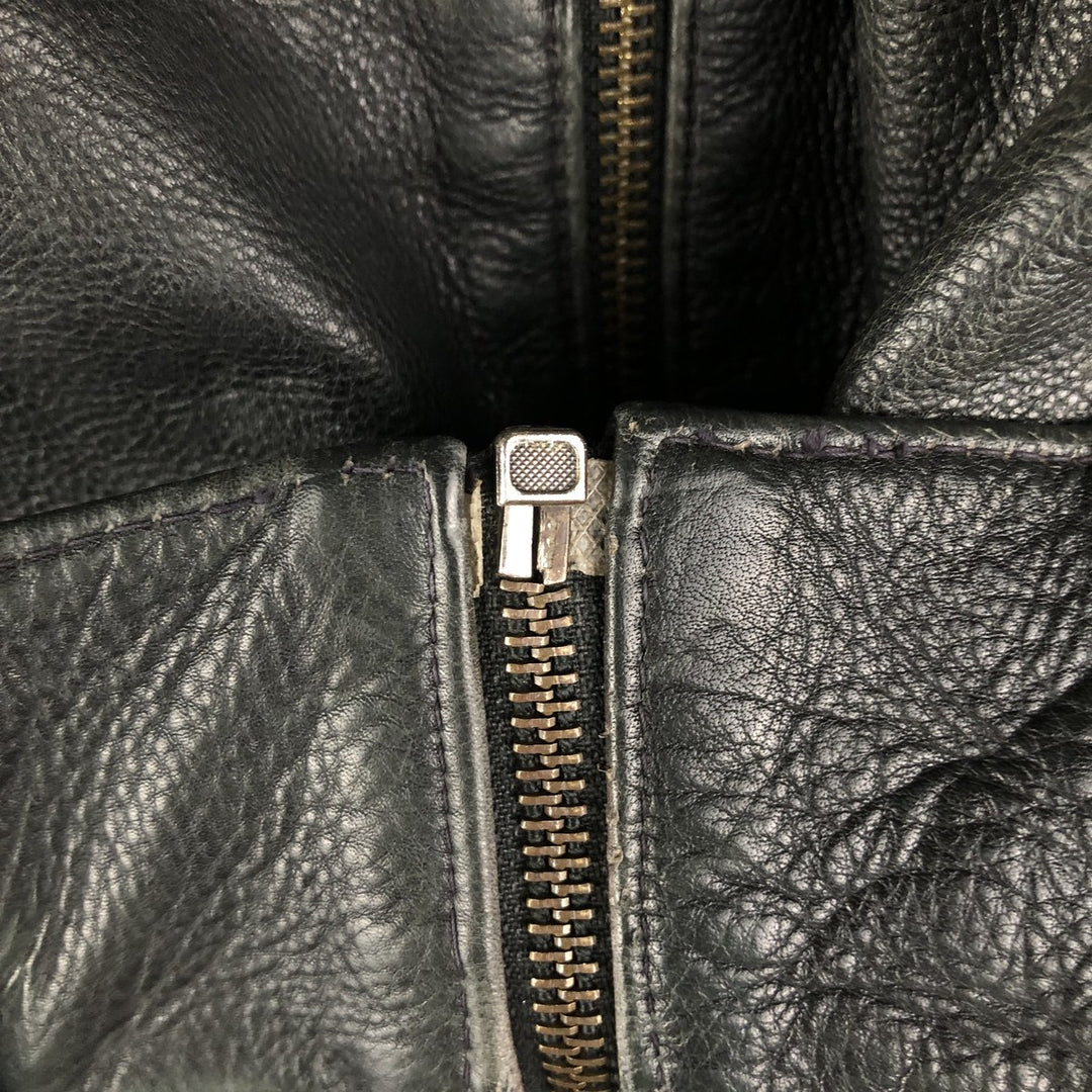 Leather blouson, men's size M genuine leather black type Vintage Second Hand