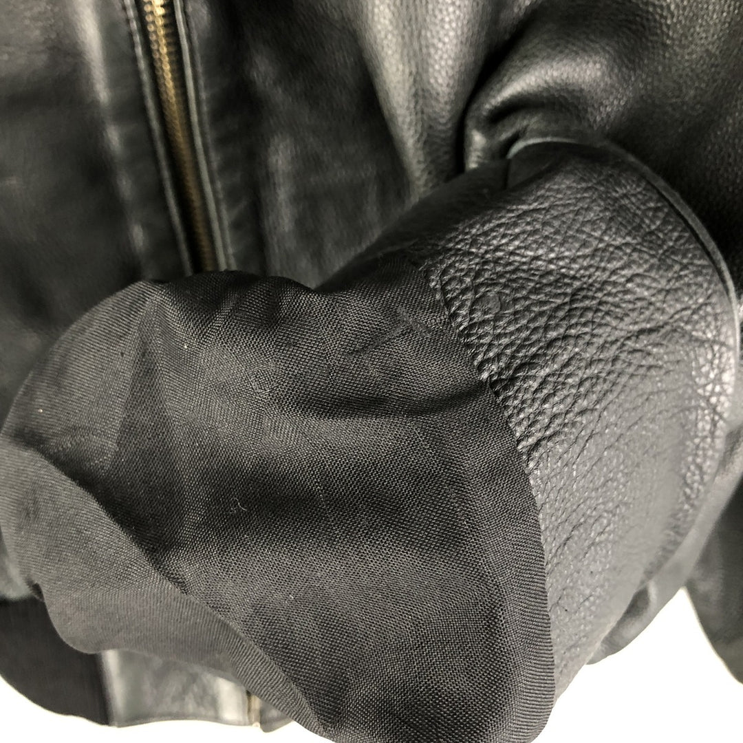 Leather blouson, men's size M genuine leather black type Vintage Second Hand