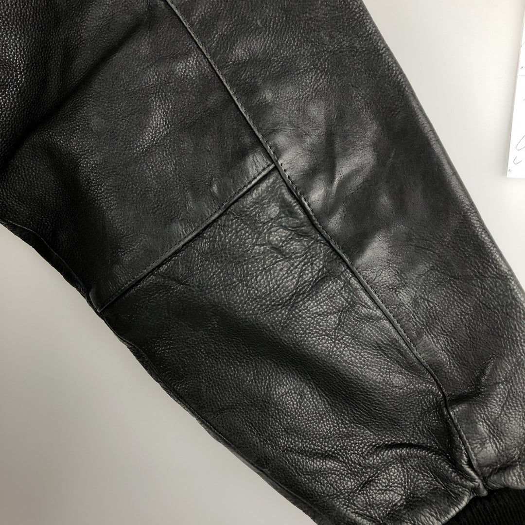 Leather blouson, men's size M genuine leather black type Vintage Second Hand
