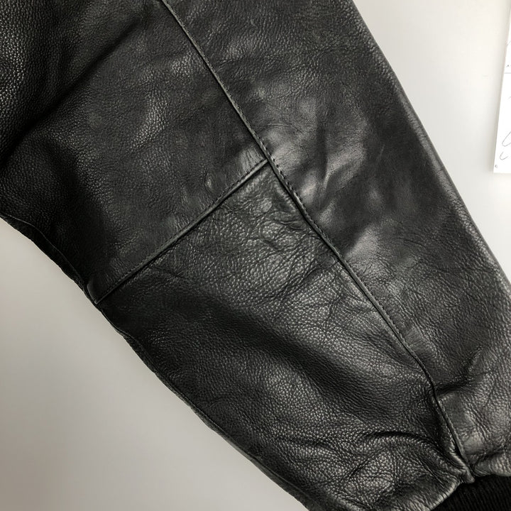 Leather blouson, men's size M genuine leather black type Vintage Second Hand