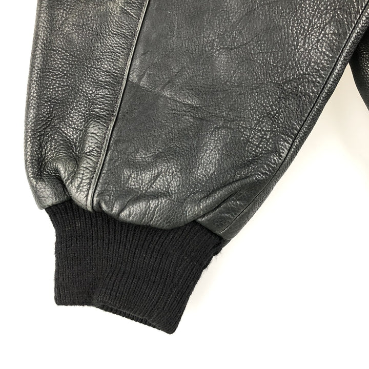 Leather blouson, men's size M genuine leather black type Vintage Second Hand