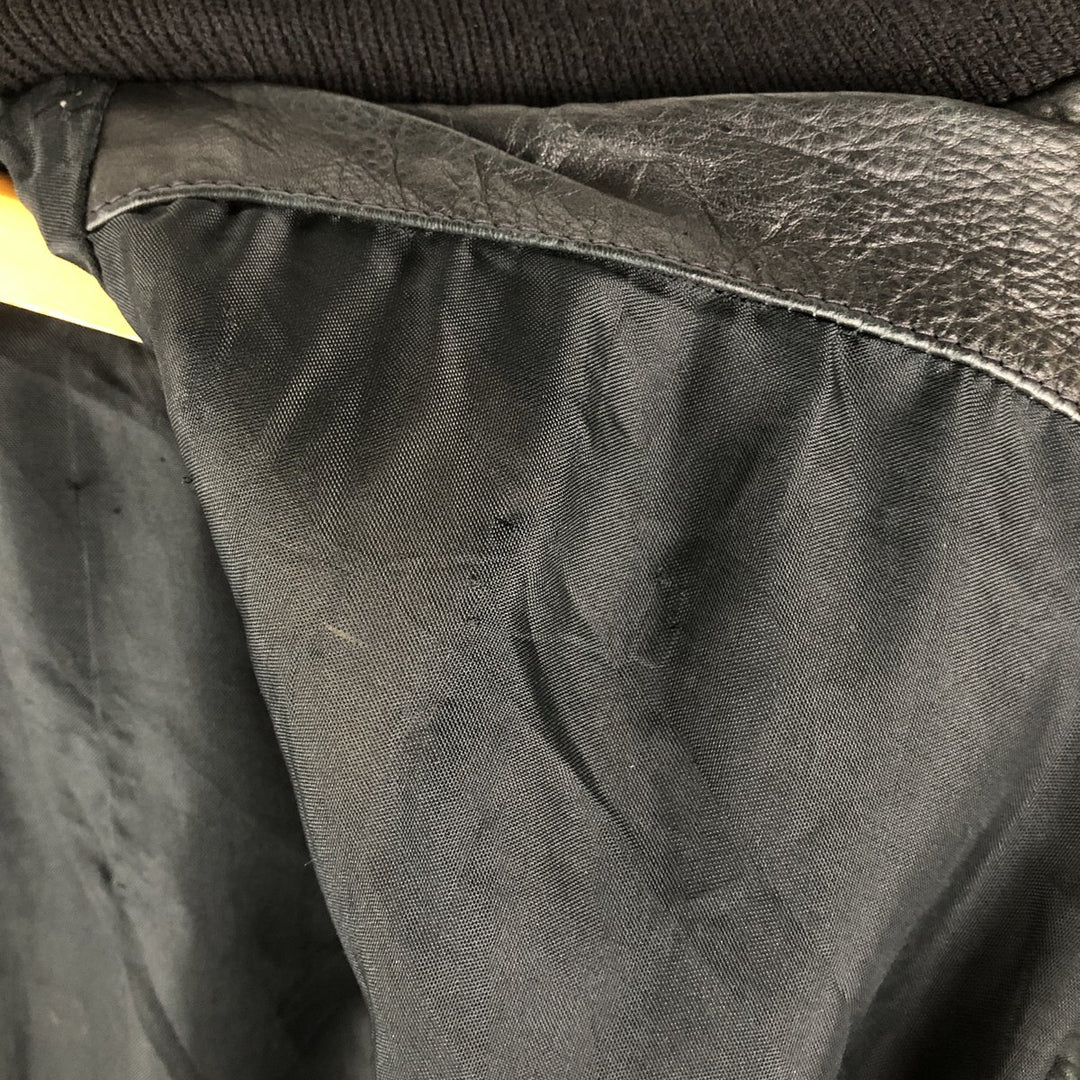 Leather blouson, men's size M genuine leather black type Vintage Second Hand