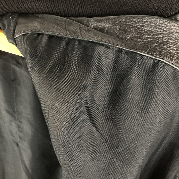 Leather blouson, men's size M genuine leather black type Vintage Second Hand
