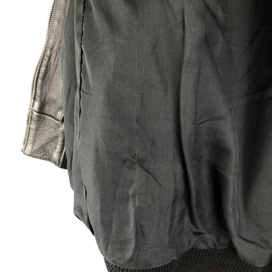 Leather blouson, men's size M genuine leather black type Vintage Second Hand