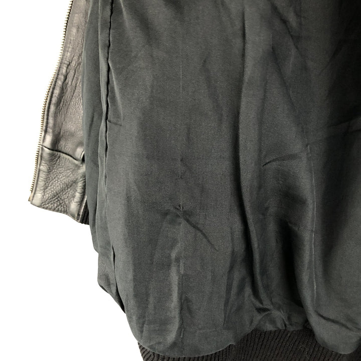 Leather blouson, men's size M genuine leather black type Vintage Second Hand