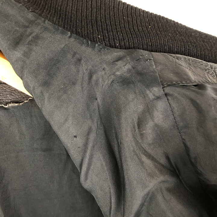 Leather blouson, men's size M genuine leather black type Vintage Second Hand