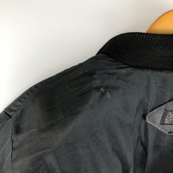 Leather blouson, men's size M genuine leather black type Vintage Second Hand