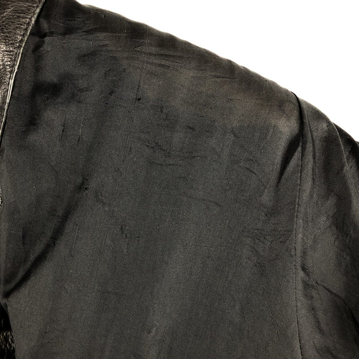 Leather blouson, men's size M genuine leather black type Vintage Second Hand