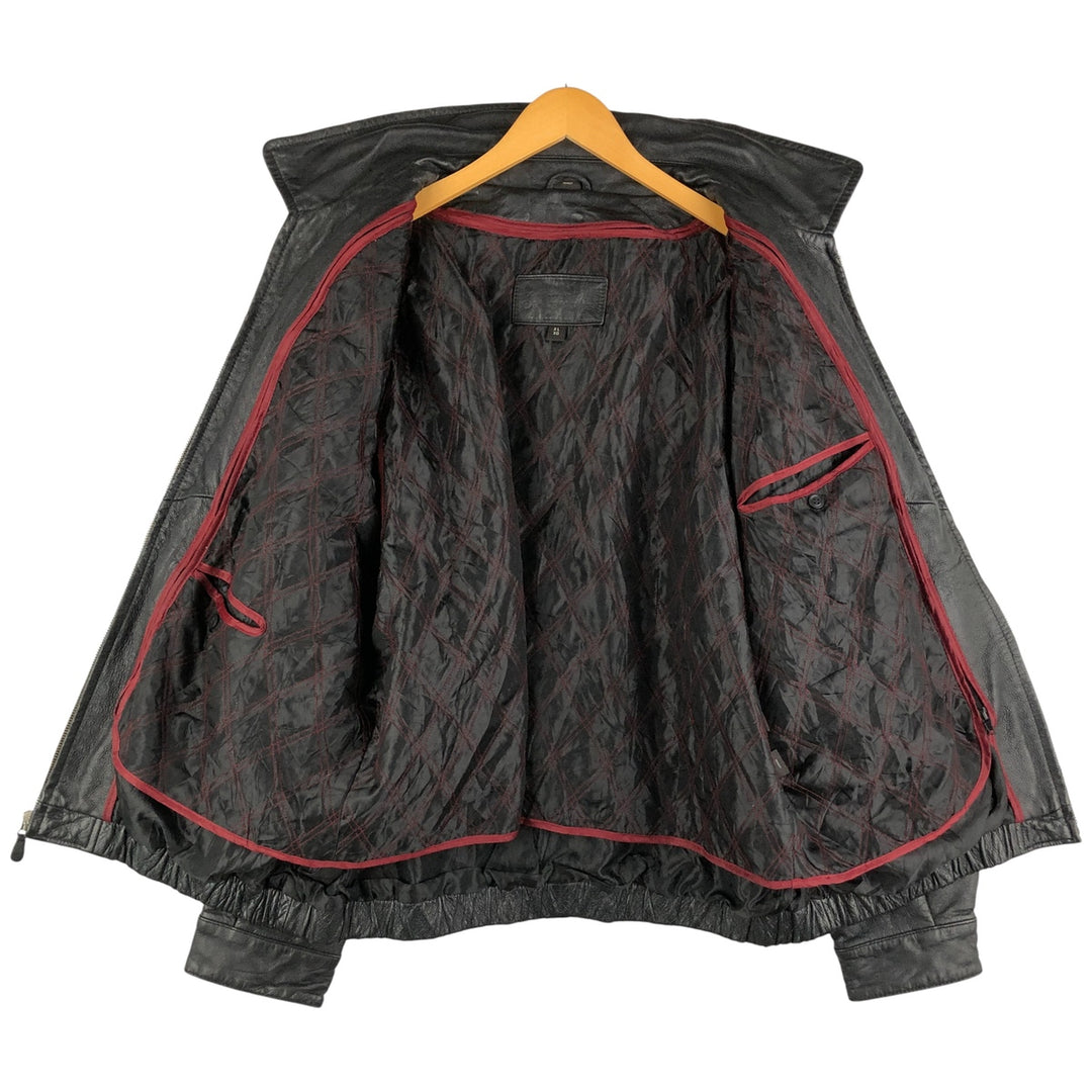 St. John's Bay Swing Top Padded Leather Blouson, Men's XL genuine leather black type Vintage Second Hand