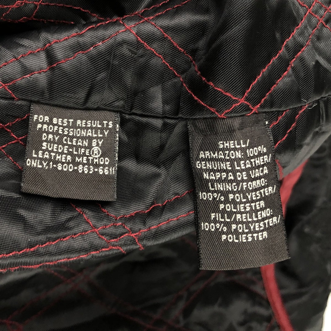 St. John's Bay Swing Top Padded Leather Blouson, Men's XL genuine leather black type Vintage Second Hand