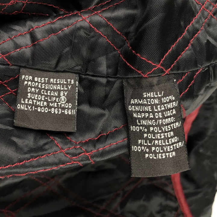 St. John's Bay Swing Top Padded Leather Blouson, Men's XL genuine leather black type Vintage Second Hand