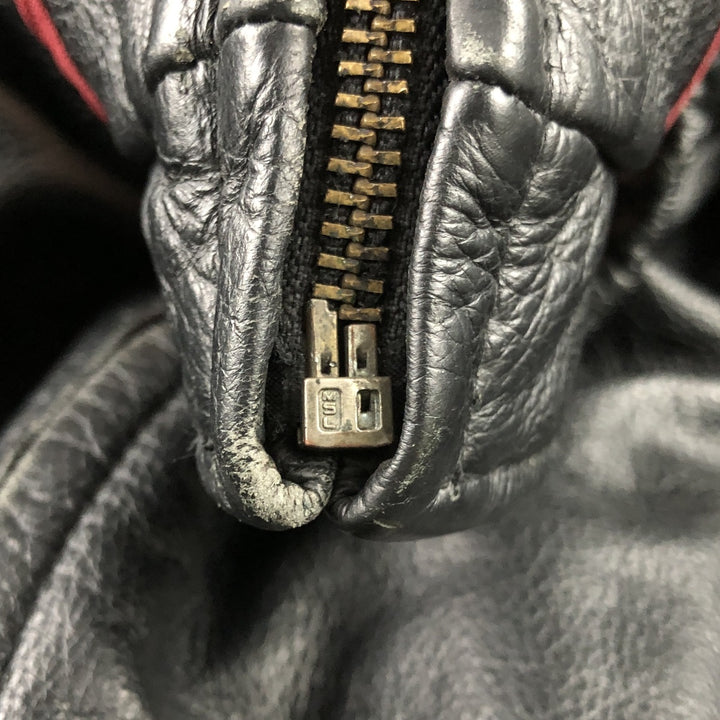 St. John's Bay Swing Top Padded Leather Blouson, Men's XL genuine leather black type Vintage Second Hand