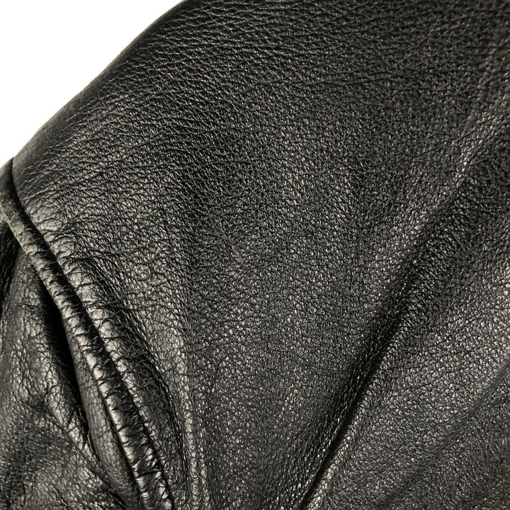 St. John's Bay Swing Top Padded Leather Blouson, Men's XL genuine leather black type Vintage Second Hand