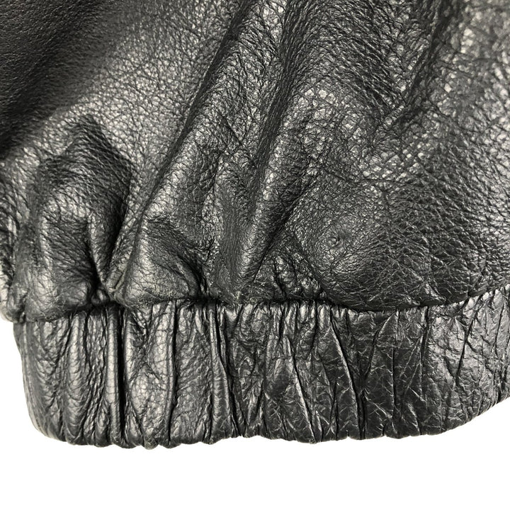 St. John's Bay Swing Top Padded Leather Blouson, Men's XL genuine leather black type Vintage Second Hand