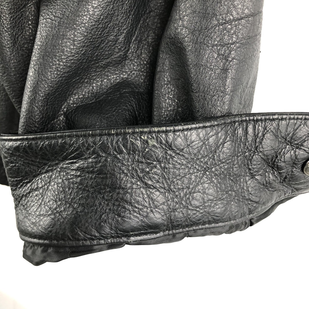 St. John's Bay Swing Top Padded Leather Blouson, Men's XL genuine leather black type Vintage Second Hand