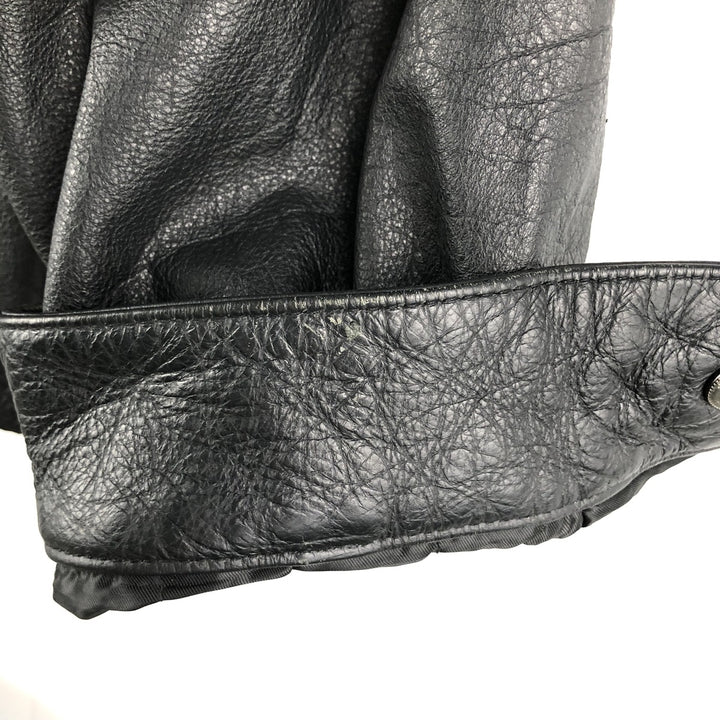 St. John's Bay Swing Top Padded Leather Blouson, Men's XL genuine leather black type Vintage Second Hand