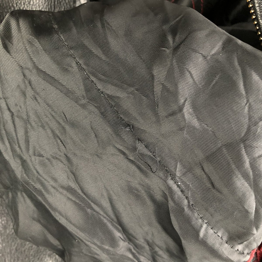 St. John's Bay Swing Top Padded Leather Blouson, Men's XL genuine leather black type Vintage Second Hand