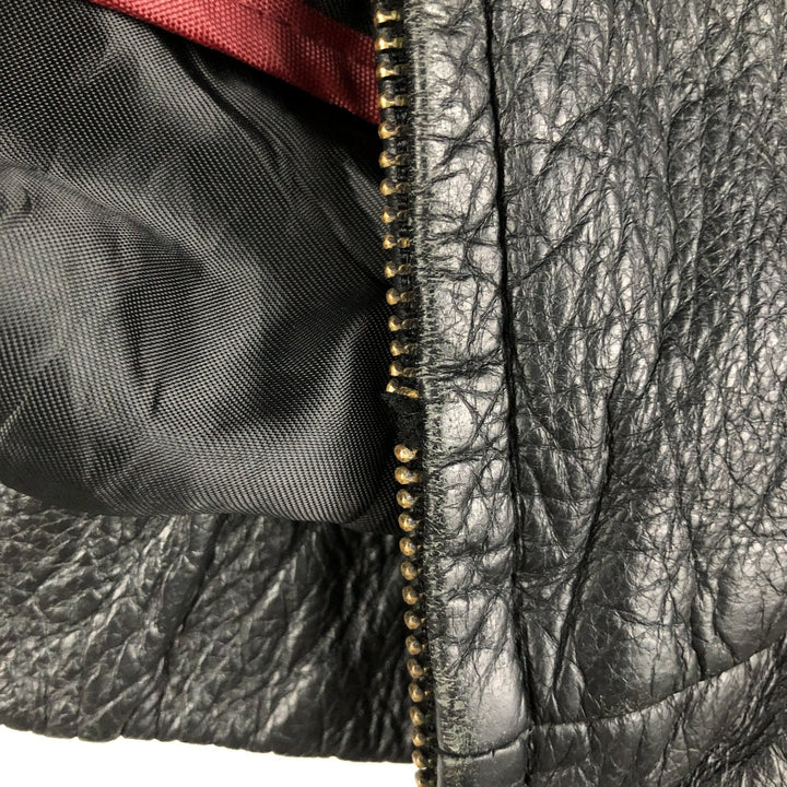 St. John's Bay Swing Top Padded Leather Blouson, Men's XL genuine leather black type Vintage Second Hand