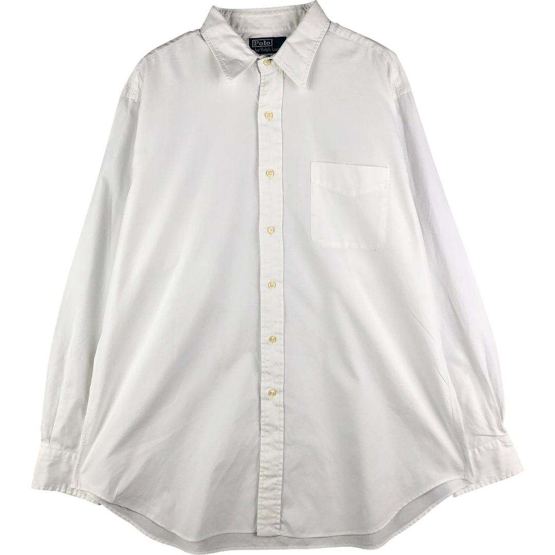 Ralph Lauren POLO by Ralph Lauren ANDREW long sleeve cotton shirt, men's XL size cotton white type Vintage Second Hand