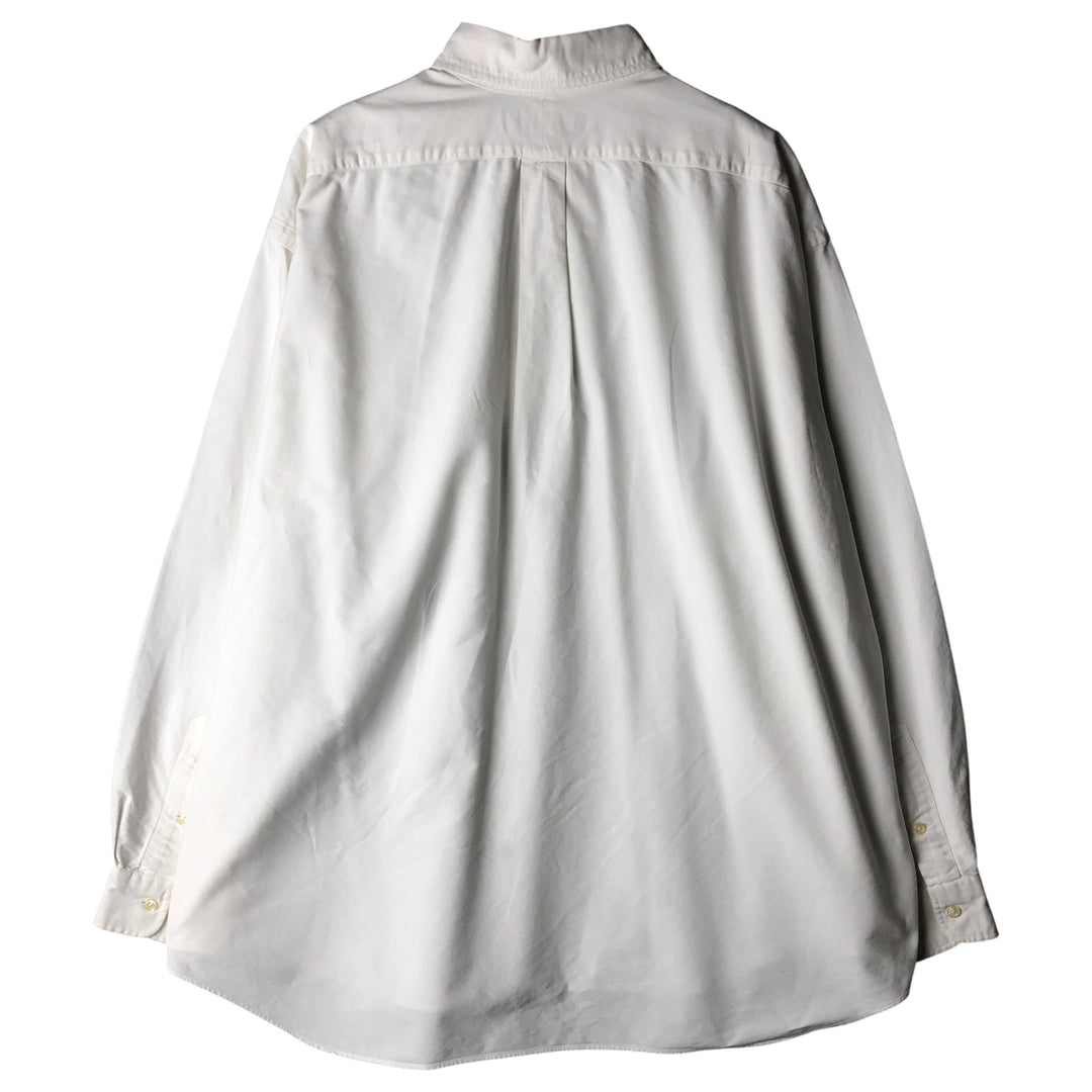 Ralph Lauren BIG SHIRT Long sleeve button down shirt Men's XL size cotton white type Vintage Second Hand