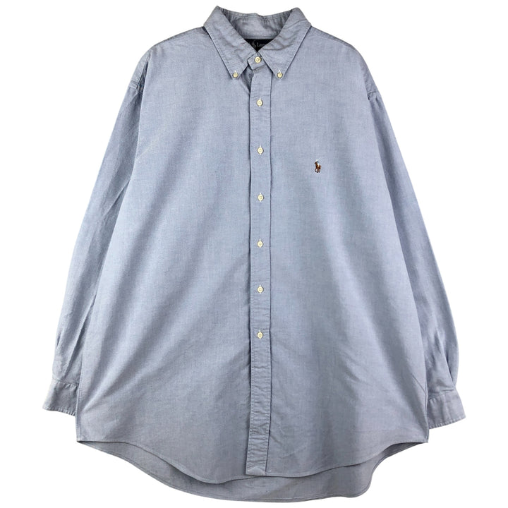 Ralph Lauren YARMOUTH long sleeve button down shirt, men's XL size cotton Blue type light blue Vintage Second Hand