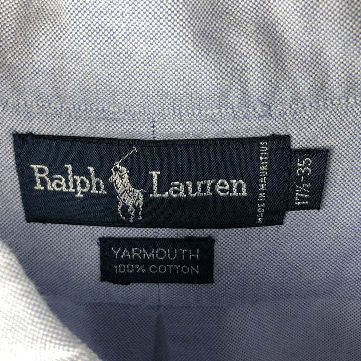 Ralph Lauren YARMOUTH long sleeve button down shirt, men's XL size cotton Blue type light blue Vintage Second Hand