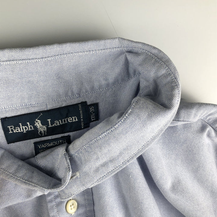 Ralph Lauren YARMOUTH long sleeve button down shirt, men's XL size cotton Blue type light blue Vintage Second Hand
