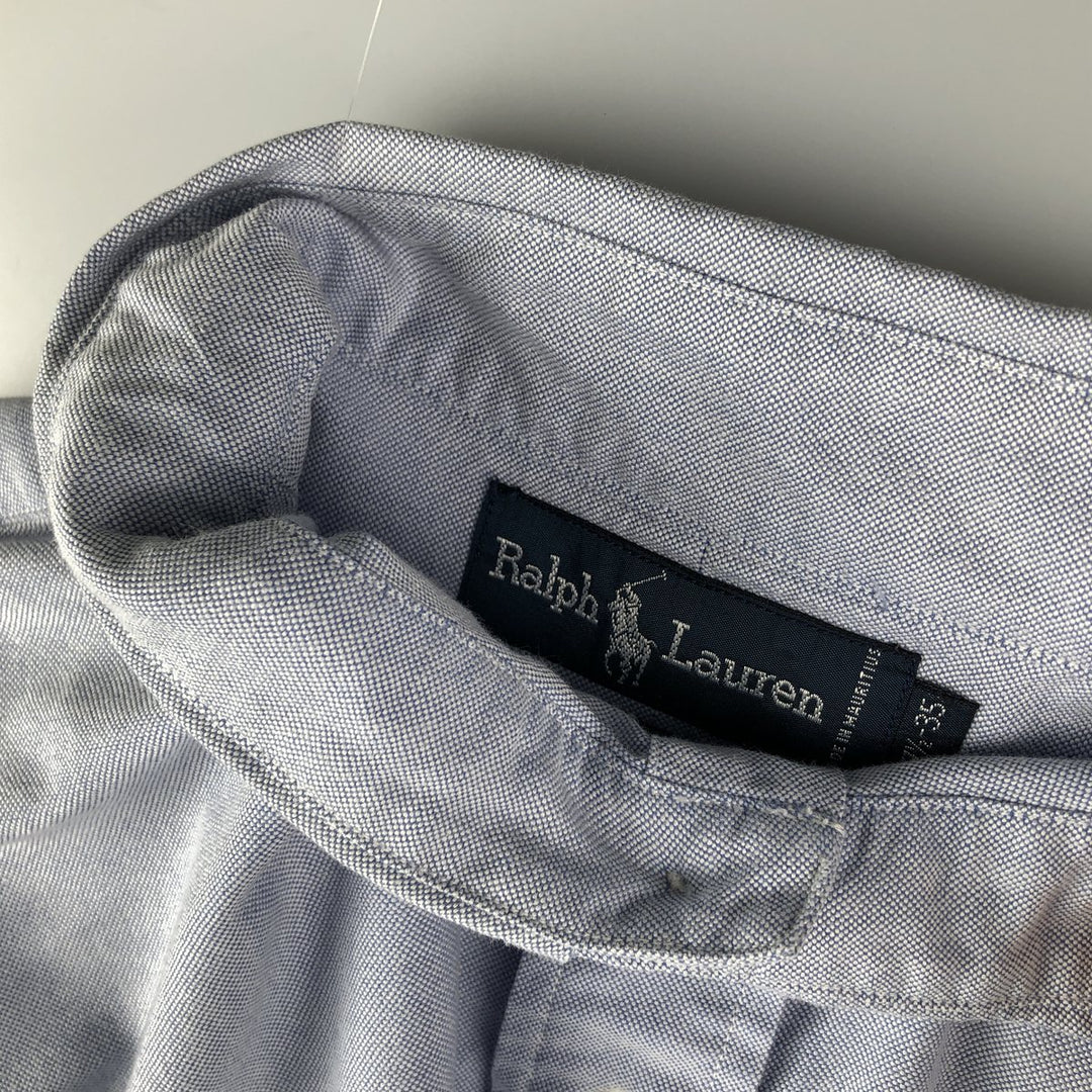 Ralph Lauren YARMOUTH long sleeve button down shirt, men's XL size cotton Blue type light blue Vintage Second Hand