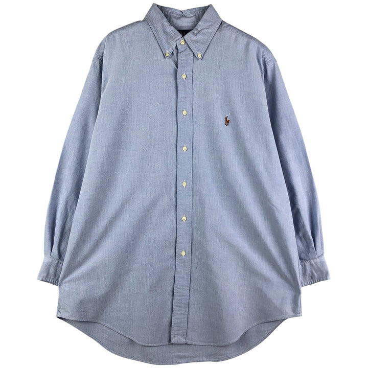 Ralph Lauren YARMOUTH long sleeve button down shirt, men's size L cotton Blue type light blue Vintage Second Hand