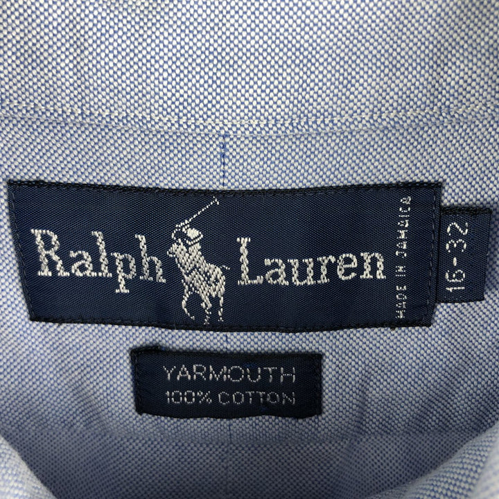 Ralph Lauren YARMOUTH long sleeve button down shirt, men's size L cotton Blue type light blue Vintage Second Hand