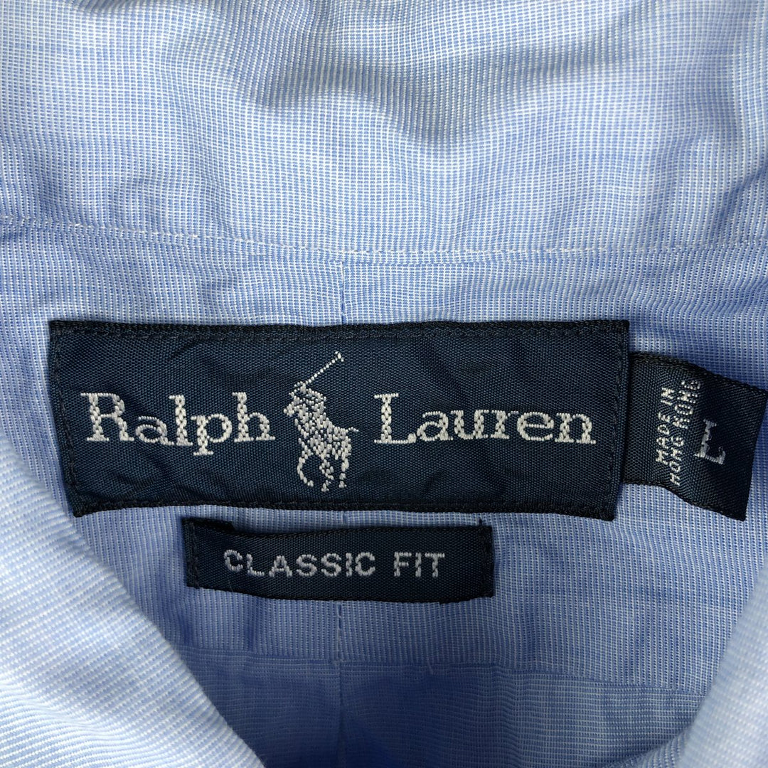 Ralph Lauren Classic Fit Long Sleeve Button Down Shirt, Men's Size L cotton Blue type light blue Vintage Second Hand