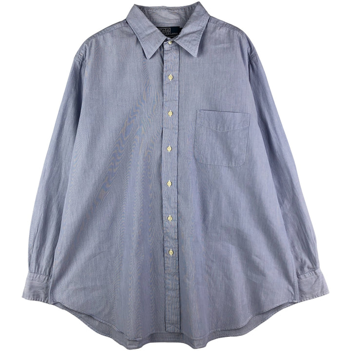 Ralph Lauren POLO by Ralph Lauren ANDREW long sleeve cotton shirt, men's XL size cotton Blue type light blue Vintage Second Hand