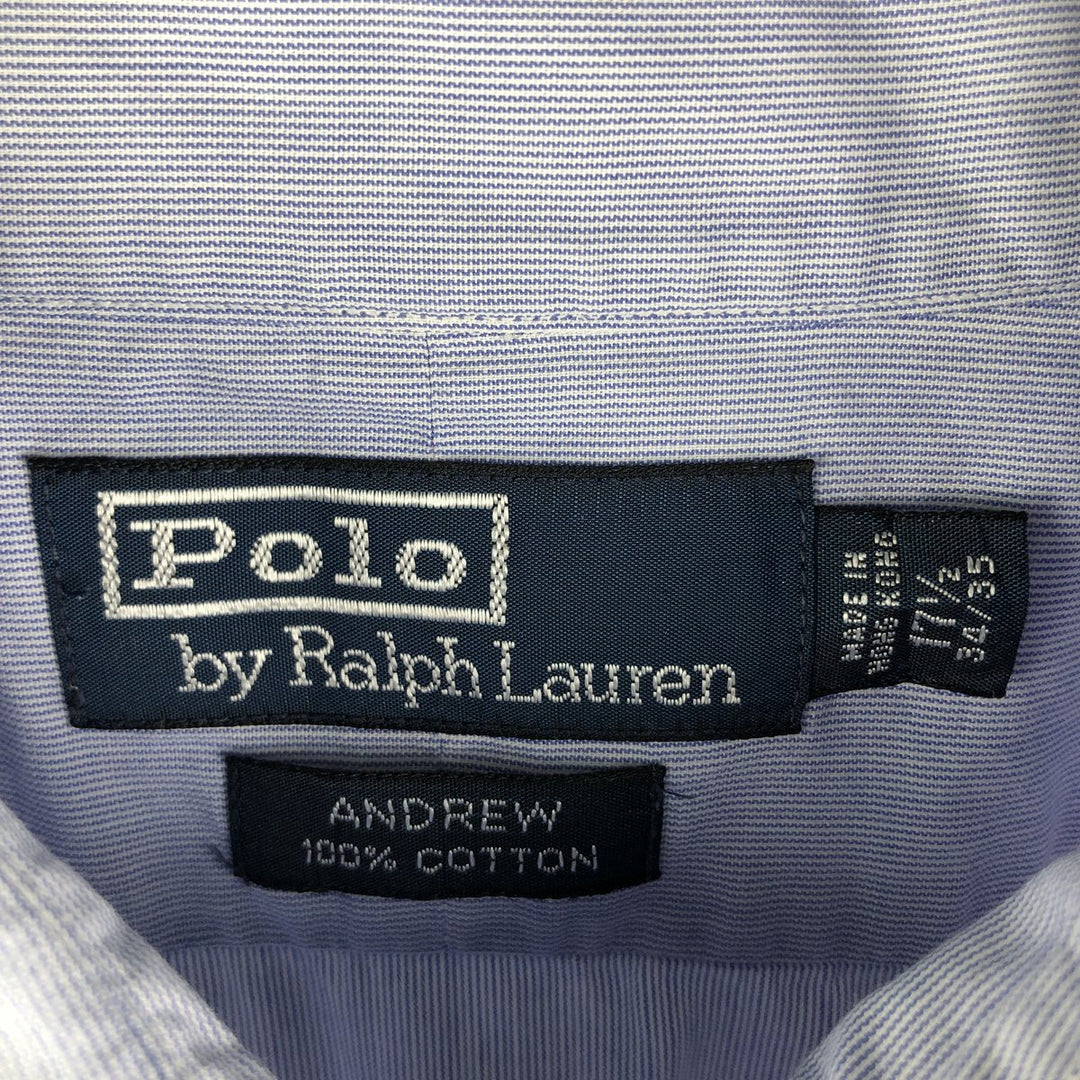 Ralph Lauren POLO by Ralph Lauren ANDREW long sleeve cotton shirt, men's XL size cotton Blue type light blue Vintage Second Hand
