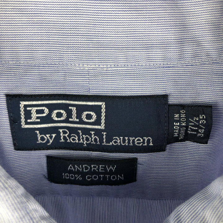 Ralph Lauren POLO by Ralph Lauren ANDREW long sleeve cotton shirt, men's XL size cotton Blue type light blue Vintage Second Hand