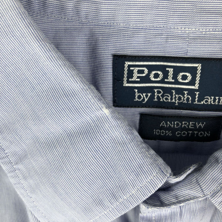 Ralph Lauren POLO by Ralph Lauren ANDREW long sleeve cotton shirt, men's XL size cotton Blue type light blue Vintage Second Hand