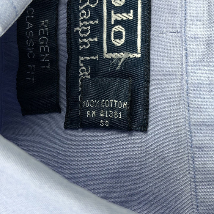 Ralph Lauren REGENT CLASSIC FIT long-sleeved cotton shirt, men's size XL cotton Blue type light blue Vintage Second Hand