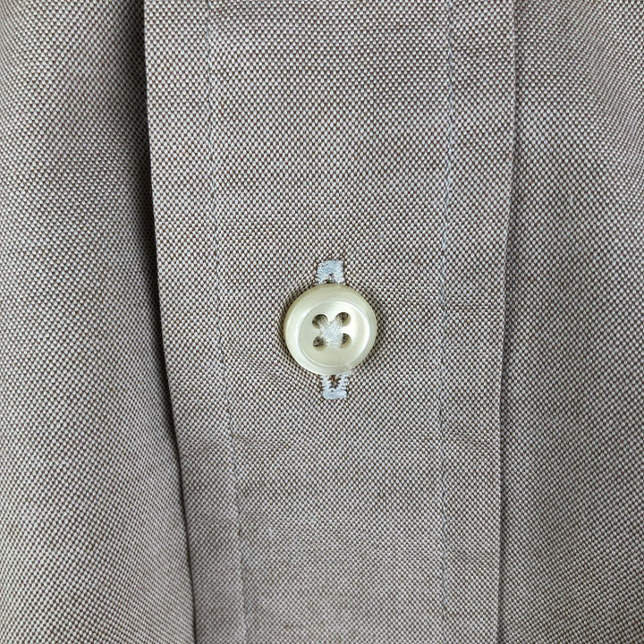 Ralph Lauren YARMOUTH long sleeve button down shirt, men's size M cotton beige type brown Vintage Second Hand