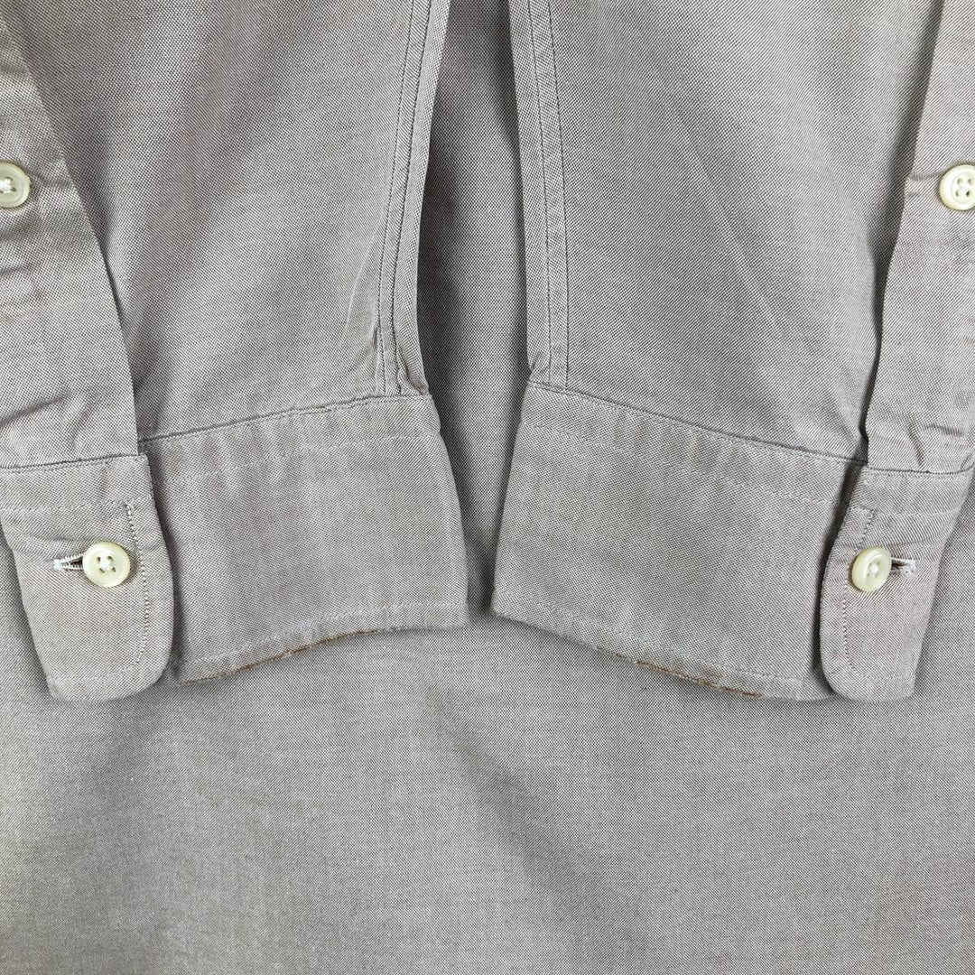 Ralph Lauren YARMOUTH long sleeve button down shirt, men's size M cotton beige type brown Vintage Second Hand