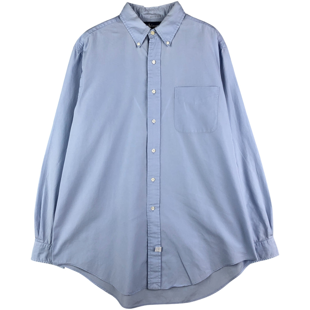 Ralph Lauren long sleeve button down shirt, men's size L cotton Blue type light blue Vintage Second Hand
