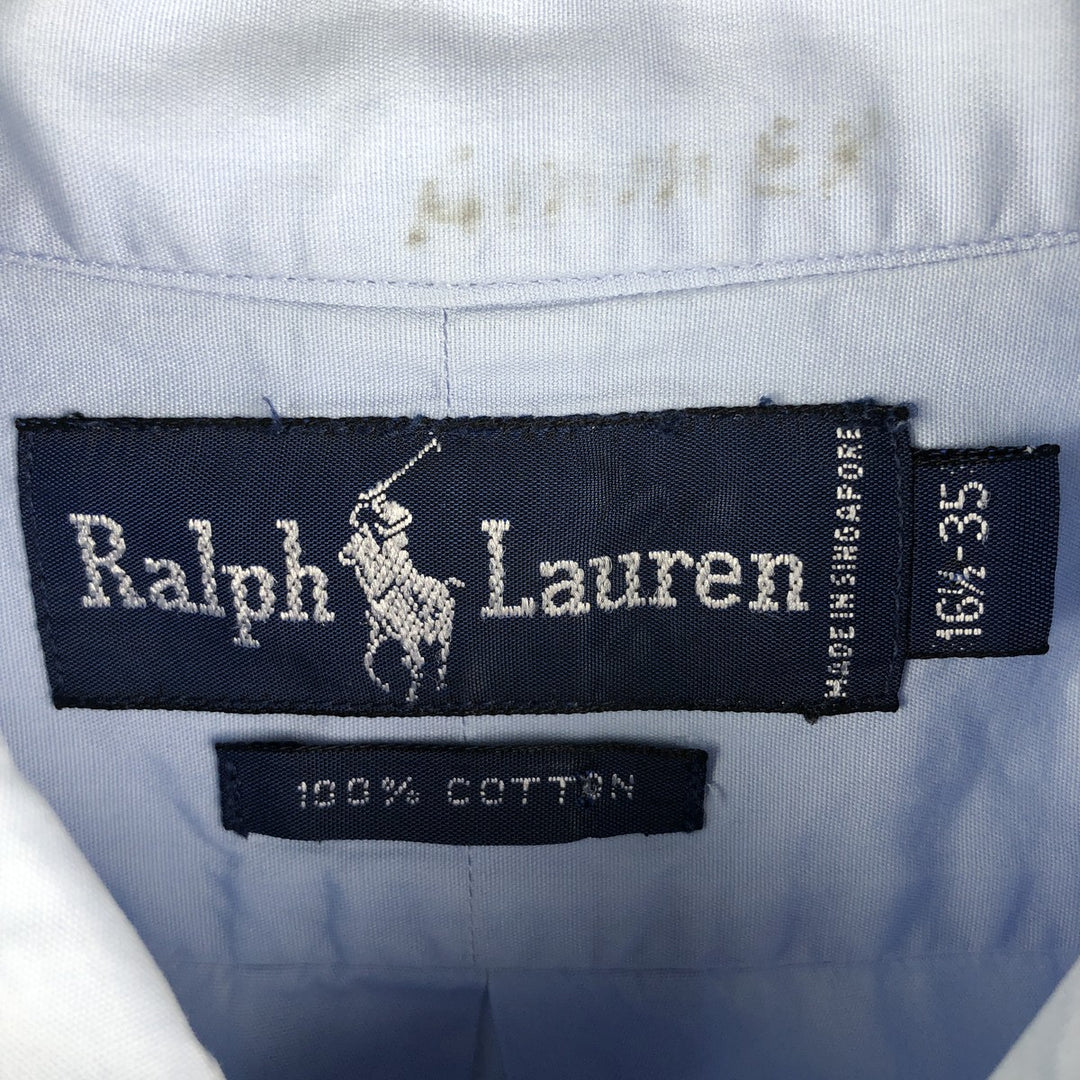 Ralph Lauren long sleeve button down shirt, men's size L cotton Blue type light blue Vintage Second Hand