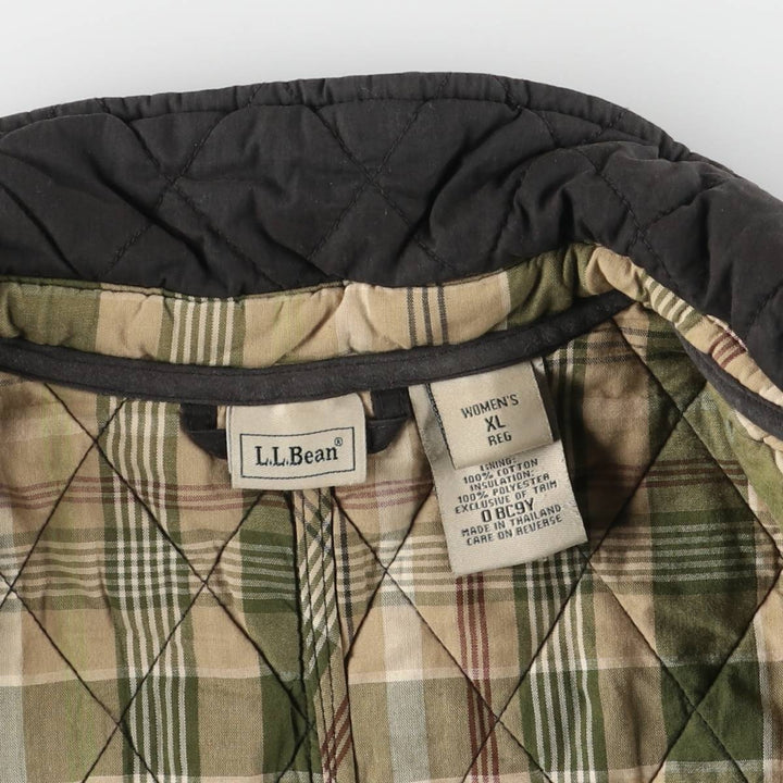 90s-00'S LLBean Women's XL Vintage Padded Puffer Jacket cotton black type Vintage Second Hand