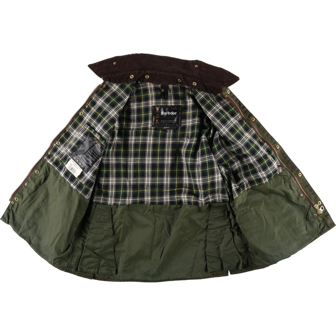 2000'S Barbour Bedale waxed cotton oiled jacket, made in England, C40, men's size M cotton Khaki type Vintage Second Hand