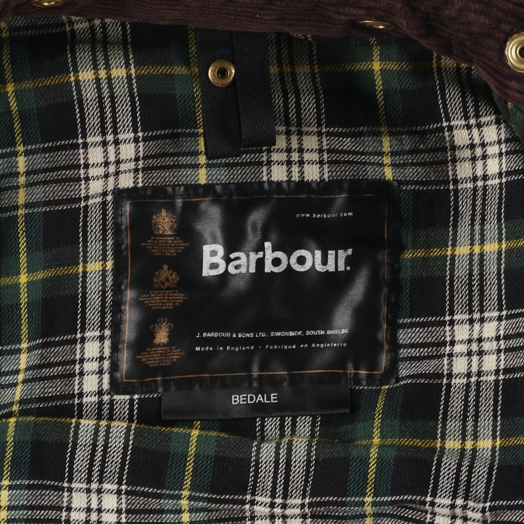 2000'S Barbour Bedale waxed cotton oiled jacket, made in England, C40, men's size M cotton Khaki type Vintage Second Hand