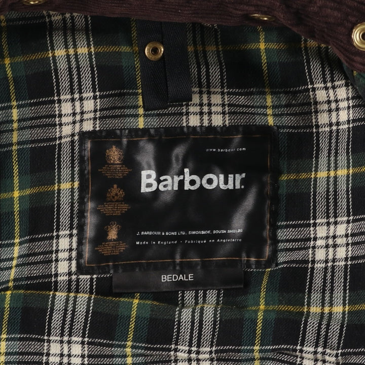 2000'S Barbour Bedale waxed cotton oiled jacket, made in England, C40, men's size M cotton Khaki type Vintage Second Hand