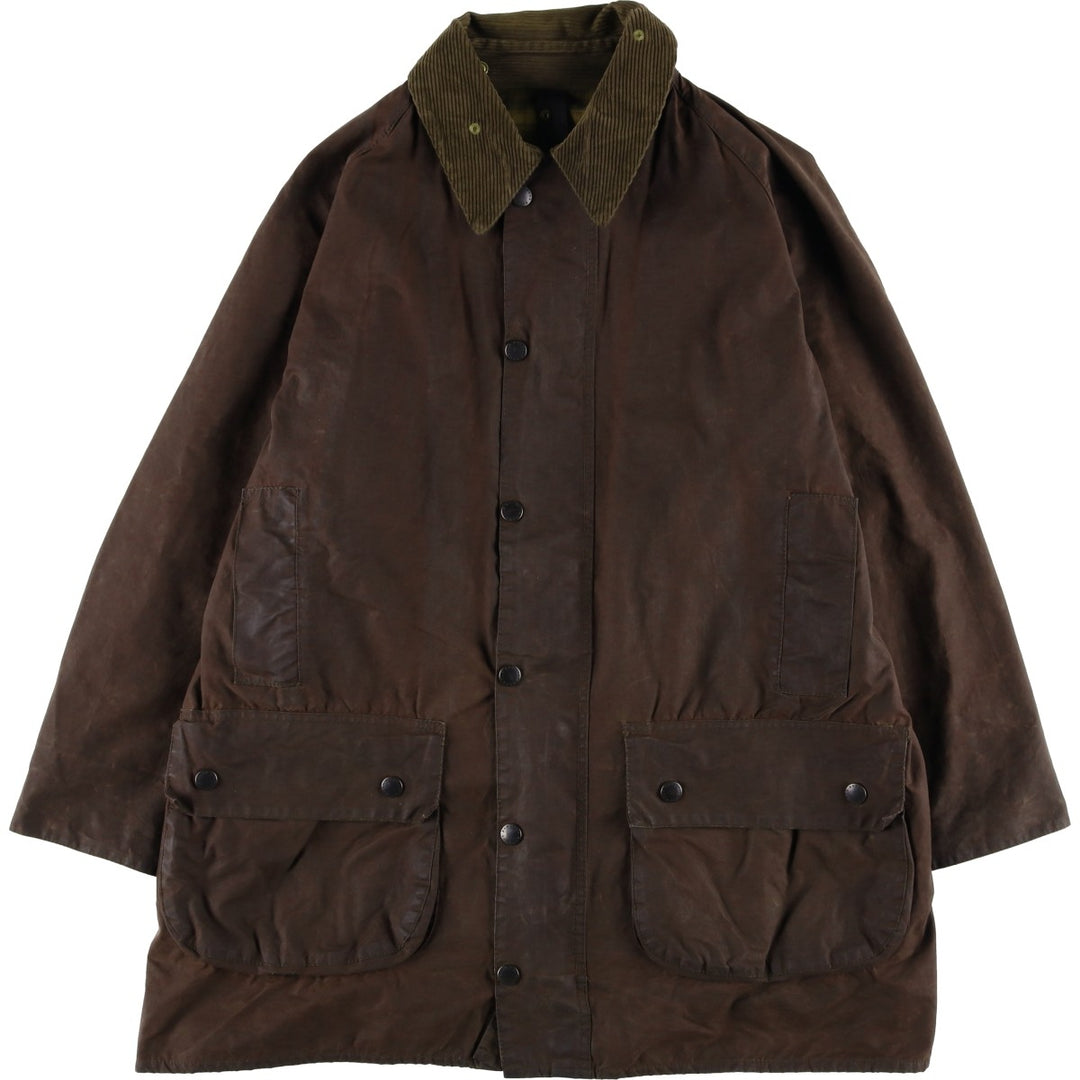 90'S Barbour Game Fair Old 3 Warrant Waxed Cotton Oiled Jacket Made in the UK C44 Men's L Size Vintage cotton red type reddish brown Vintage Second Hand