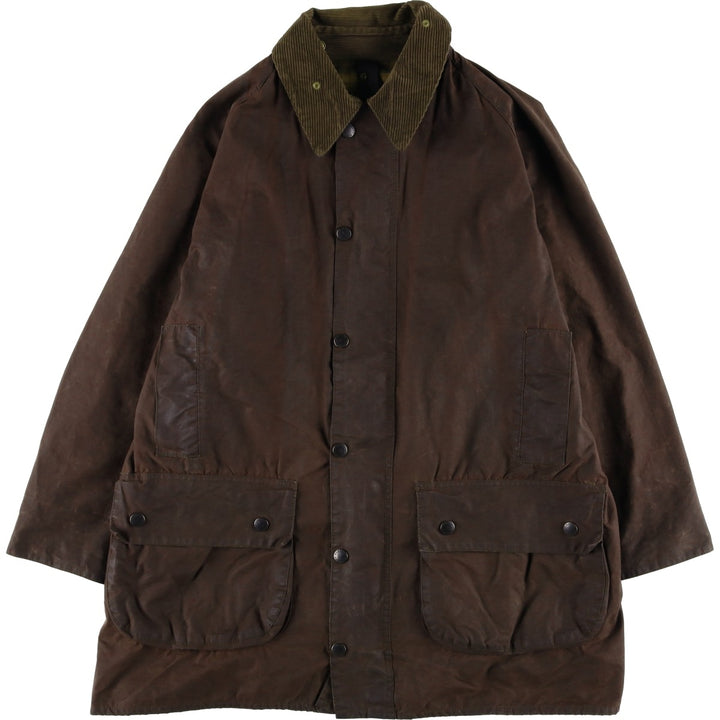 90'S Barbour Game Fair Old 3 Warrant Waxed Cotton Oiled Jacket Made in the UK C44 Men's L Size Vintage cotton red type reddish brown Vintage Second Hand