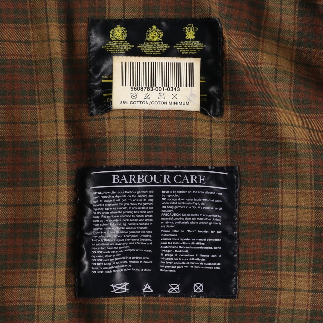 90'S Barbour Game Fair Old 3 Warrant Waxed Cotton Oiled Jacket Made in the UK C44 Men's L Size Vintage cotton red type reddish brown Vintage Second Hand
