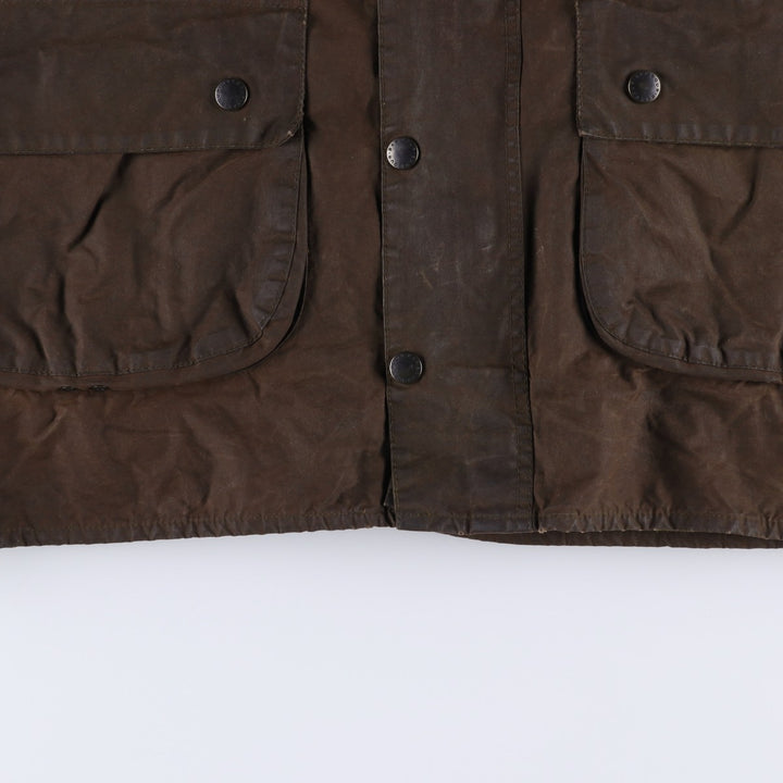 90'S Barbour Game Fair Old 3 Warrant Waxed Cotton Oiled Jacket Made in the UK C44 Men's L Size Vintage cotton red type reddish brown Vintage Second Hand